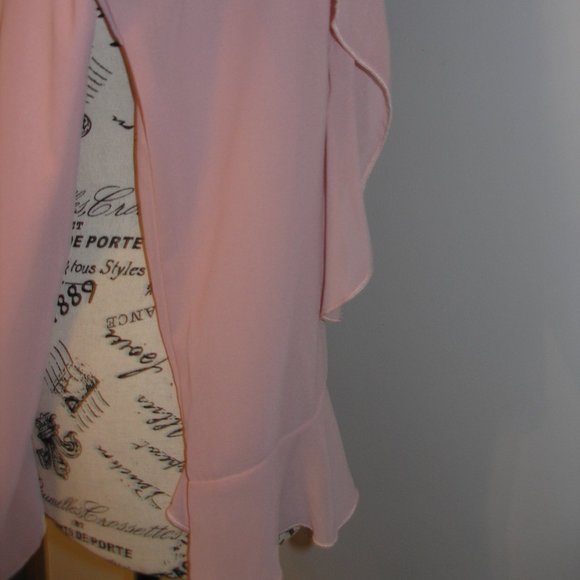 Anggrek Women's New XL Blouse Top Dusty Rose Pink Ruffled Long Sleeves Tags - Picture 9 of 13